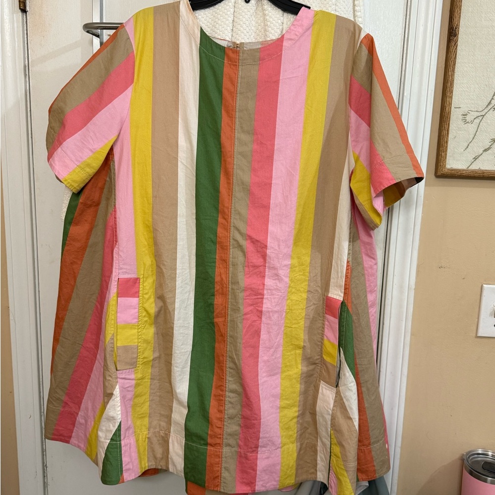 Colorful Striped Short Sleeve Dress